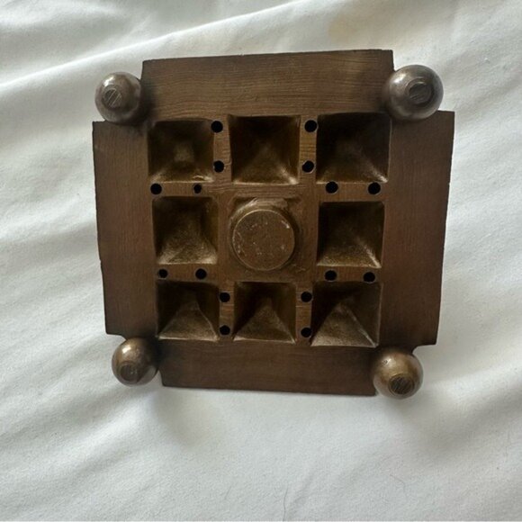 Solid Brass Egyptian Pyramid Incense Burner Eye of Horus Decor Spiritual - Picture 5 of 6